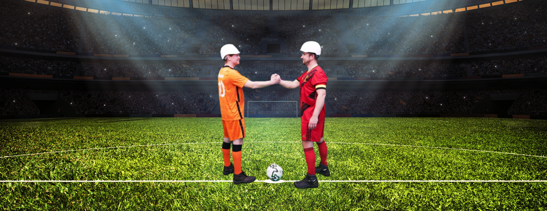 Simon et Nicolas sur le terrain de football